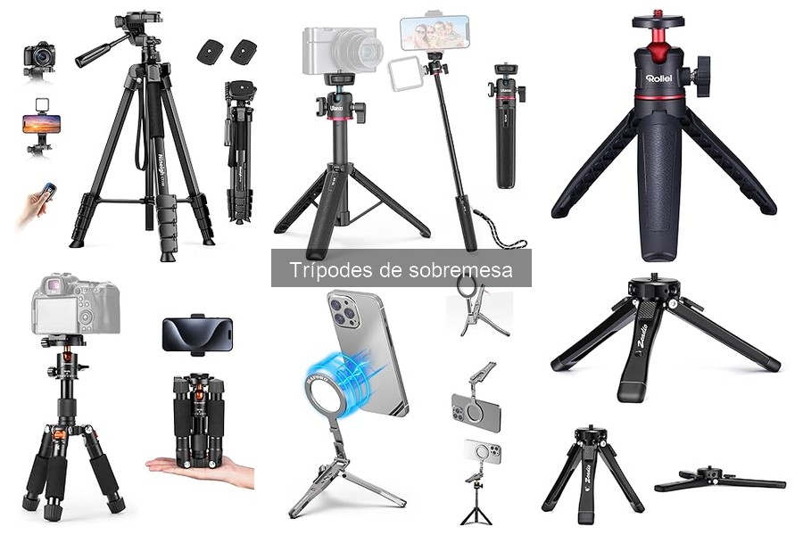 Comparativa de trípodes de sobremesa: Amazon Basics, Victiv y Zeadio