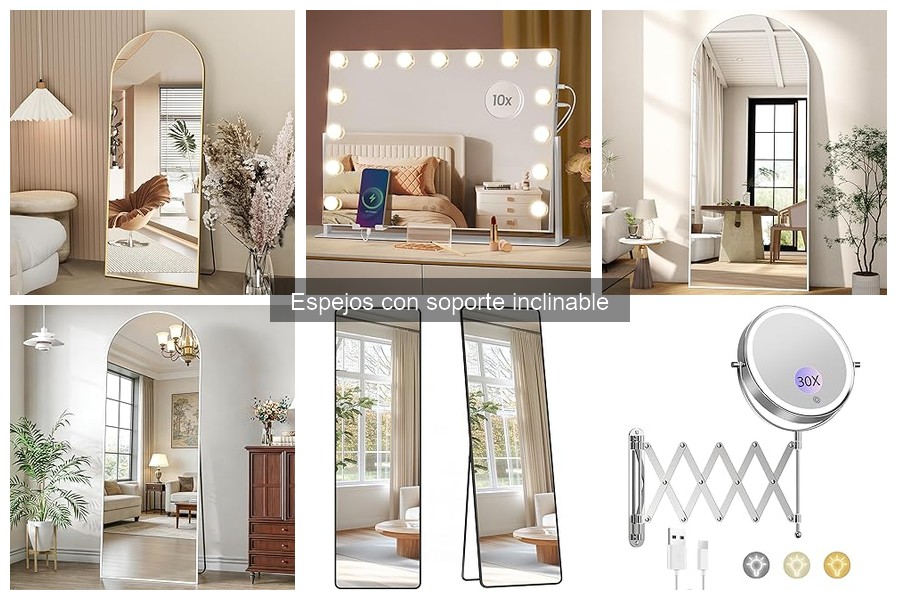 Materiales recomendados para espejos con soporte inclinable