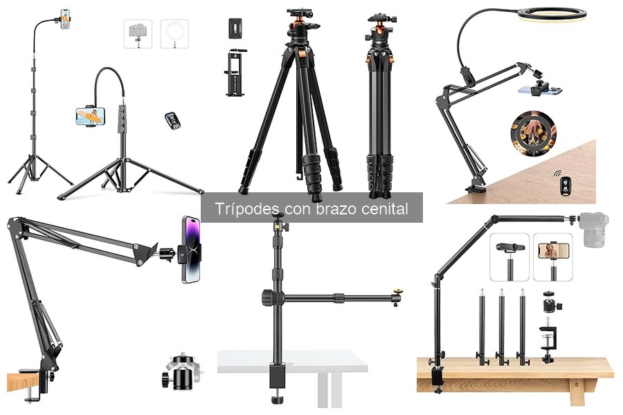 Mejores accesorios para trípodes con brazo cenital