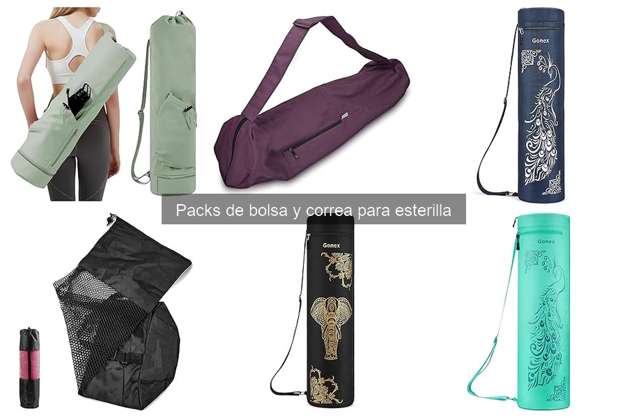 Packs de bolsa y correa para esterilla según tipo de yoga