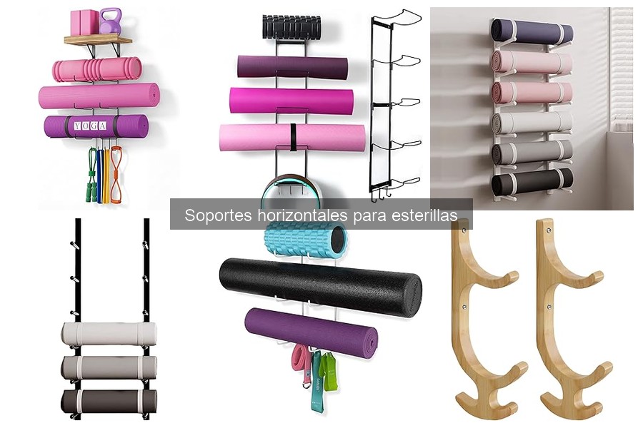 Tipos de soportes horizontales para esterillas de yoga