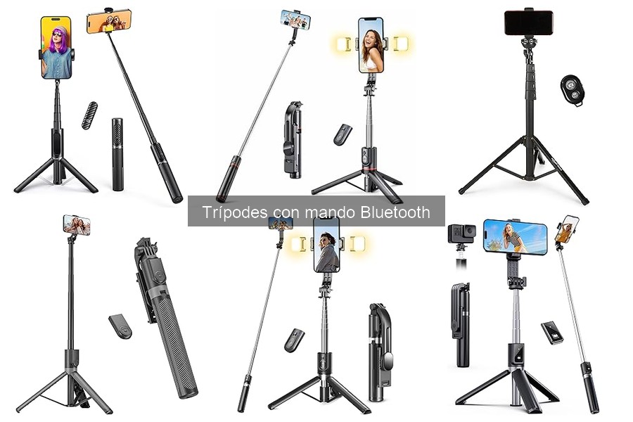 Tipos de trípodes con mando Bluetooth para yoga en casa